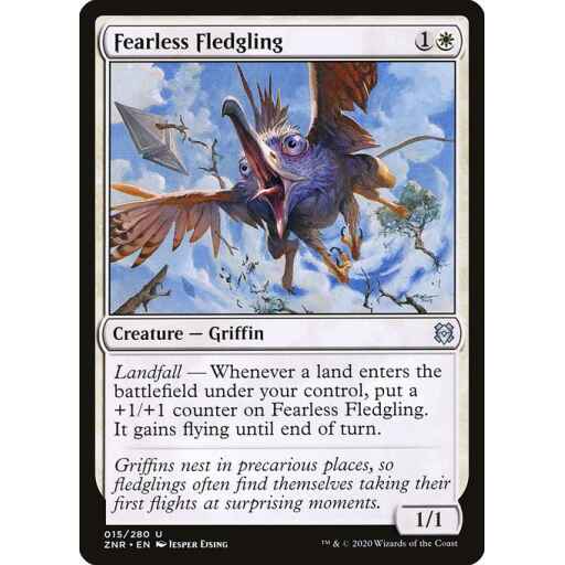 Zendikar Rising - 15 - Fearless Fledgling - Uncommon - W - Foil