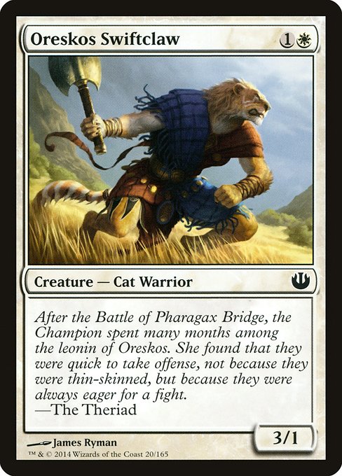 Journey into Nyx - 20 - Oreskos Swiftclaw - Common - W - Non-foil (Front)
