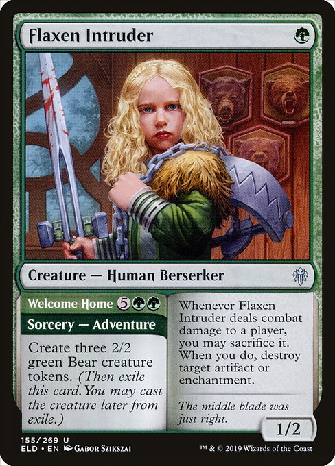 Throne of Eldraine - 155 - Flaxen Intruder // Welcome Home - Uncommon - G - Foil