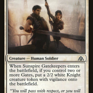 Dragon's Maze - 9 - Sunspire Gatekeepers - Common - W - Foil (Front)