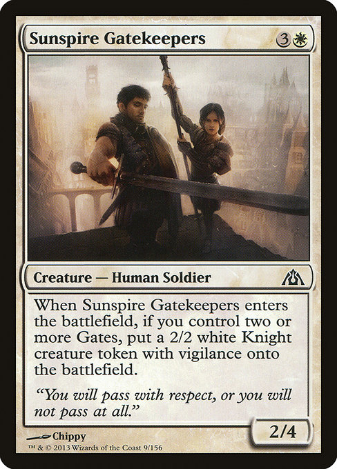 Dragon's Maze - 9 - Sunspire Gatekeepers - Common - W - Foil (Front)