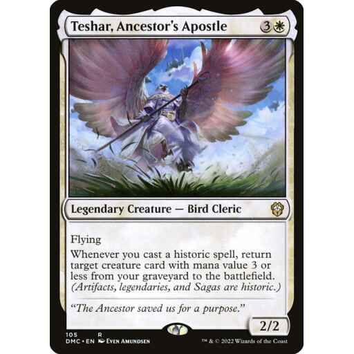 Dominaria United Commander - 105 - Teshar, Ancestor's Apostle - Rare - W - Non-foil