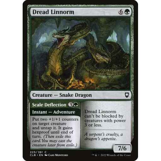Commander Legends: Battle for Baldur's Gate - 225 - Dread Linnorm // Scale Deflection - Common - G - Foil