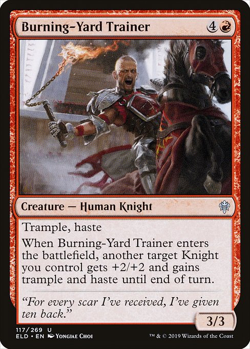 Throne of Eldraine - 117 - Burning-Yard Trainer - Uncommon - R - Non-foil