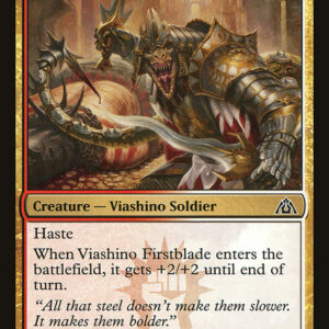 Dragon's Maze - 113 - Viashino Firstblade - Common - WR - Foil (Front)