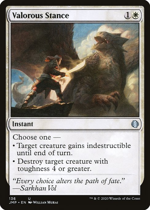 Jumpstart - 136 - Valorous Stance - Uncommon - W - Non-foil