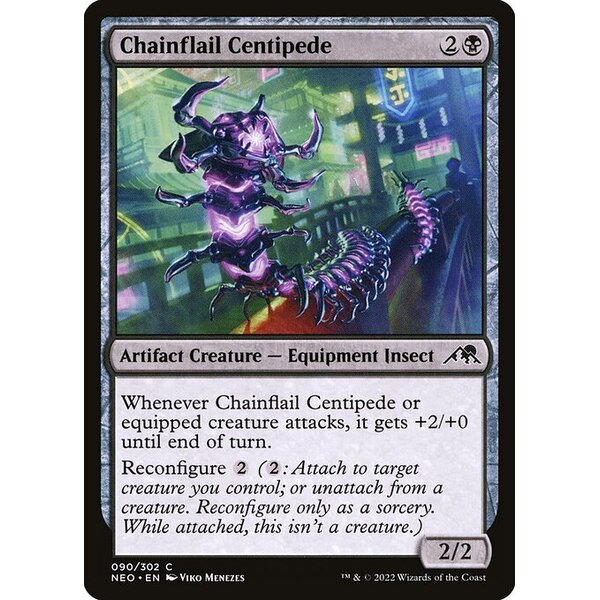 Kamigawa: Neon Dynasty - 90 - Chainflail Centipede - Common - B - Foil