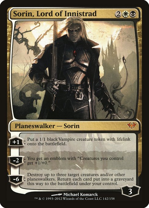 Dark Ascension - 142 - Sorin, Lord of Innistrad - Mythic - WB - Foil (Front)