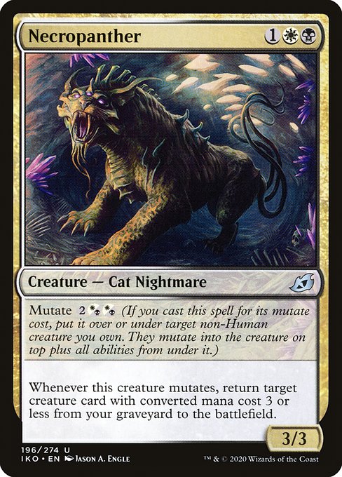 Ikoria: Lair of Behemoths - 196 - Necropanther - Uncommon - WB - Non-foil (Front)