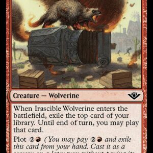 Outlaws of Thunder Junction - 130 - Irascible Wolverine - Common - R - Foil