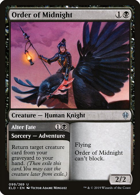 Throne of Eldraine - 99 - Order of Midnight // Alter Fate - Uncommon - B - Non-foil