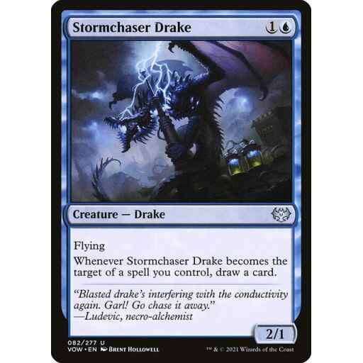 Innistrad: Crimson Vow - 82 - Stormchaser Drake - Uncommon - U - Foil