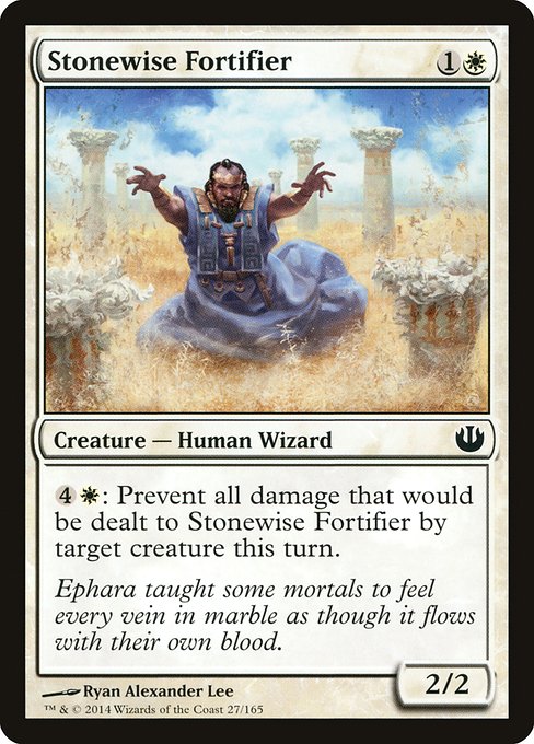 Journey into Nyx - 27 - Stonewise Fortifier - Common - W - Non-foil (Front)