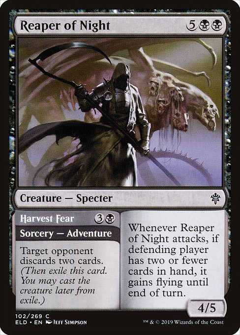 Throne of Eldraine - 102 - Reaper of Night // Harvest Fear - Common - B - Non-foil