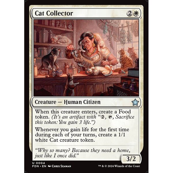 Foundations - 4 - Cat Collector - Uncommon - W - Foil