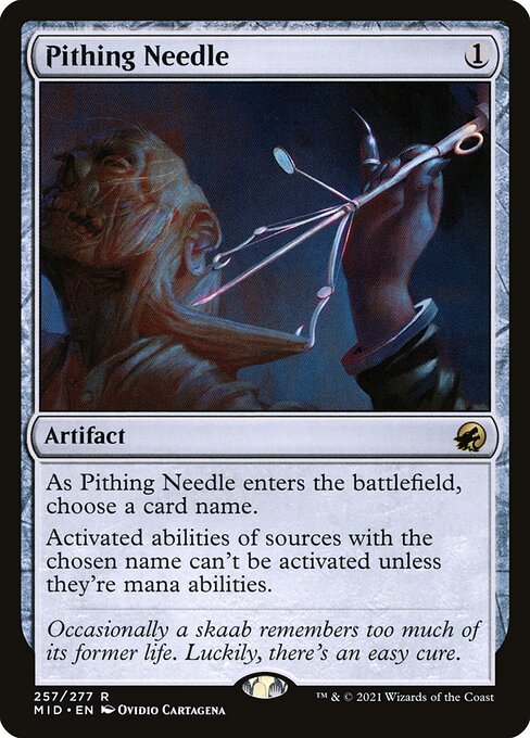 Innistrad: Midnight Hunt - 257 - Pithing Needle - Rare - C - Foil