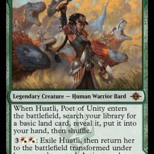 The Lost Caverns of Ixalan - 189 - Huatli, Poet of Unity // Roar of the Fifth People - Mythic - C - Non-foil (Front)