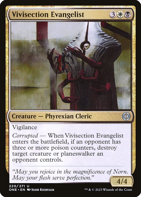 Phyrexia: All Will Be One - 220 - Vivisection Evangelist - Uncommon - WB - Non-foil