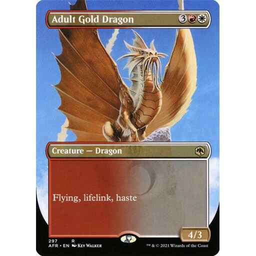 Adventures in the Forgotten Realms - 297 - Adult Gold Dragon - Rare - WR - Foil