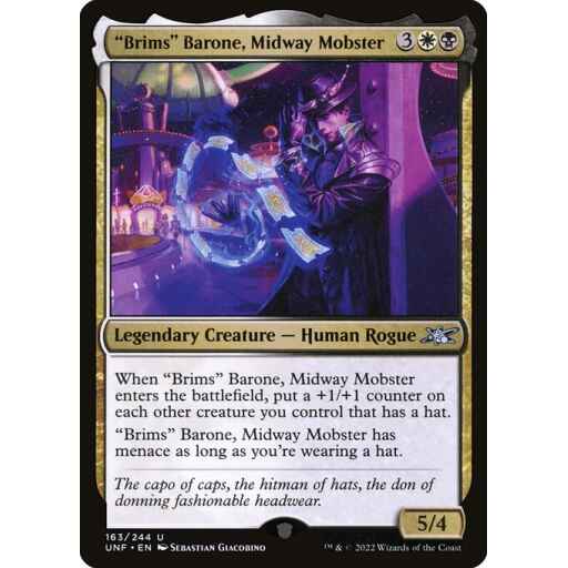 Unfinity - 163 - "Brims" Barone, Midway Mobster - Uncommon - WB - Foil