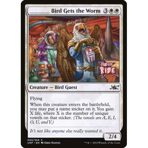 Unfinity - 5 - _____ Bird Gets the Worm - Common - W - Foil
