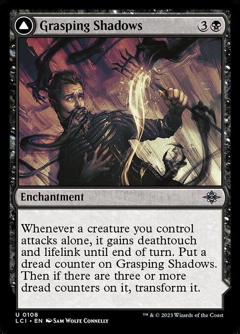 The Lost Caverns of Ixalan - 108 - Grasping Shadows // Shadows' Lair - Uncommon - C - Non-foil (Front)