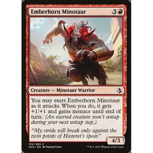 Amonkhet - 130 - Emberhorn Minotaur - Common - R - Non-foil
