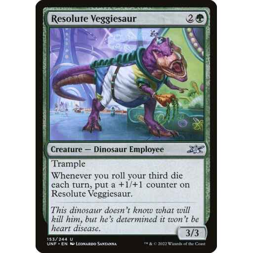Unfinity - 153 - Resolute Veggiesaur - Uncommon - G - Foil
