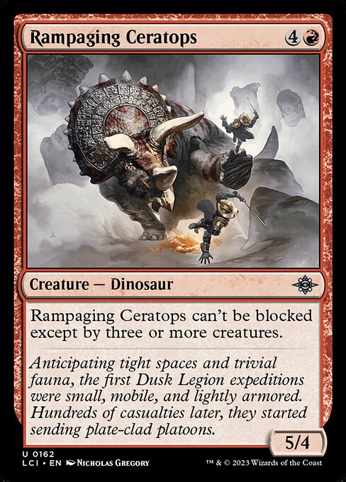 The Lost Caverns of Ixalan - 162 - Rampaging Ceratops - Uncommon - R - Non-foil (Front)