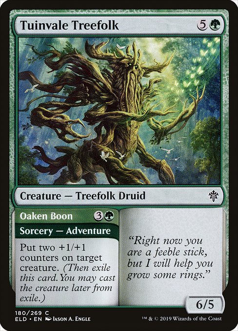 Throne of Eldraine - 180 - Tuinvale Treefolk // Oaken Boon - Common - G - Foil
