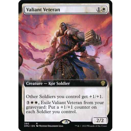 Dominaria United - 390 - Valiant Veteran - Rare - W - Foil