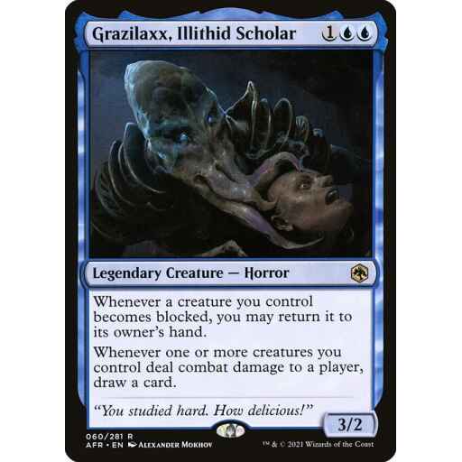 Adventures in the Forgotten Realms - 60 - Grazilaxx, Illithid Scholar - Rare - U - Non-foil