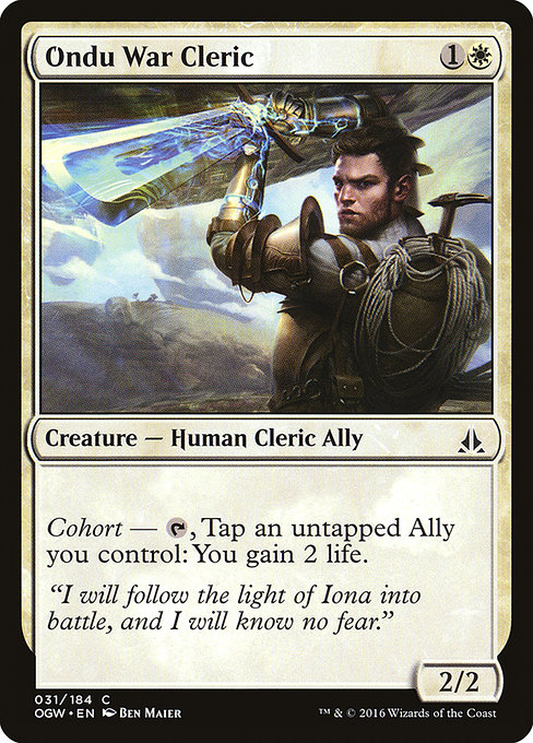 Oath of the Gatewatch - 31 - Ondu War Cleric - Common - W - Non-foil