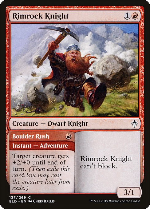 Throne of Eldraine - 137 - Rimrock Knight // Boulder Rush - Common - R - Non-foil