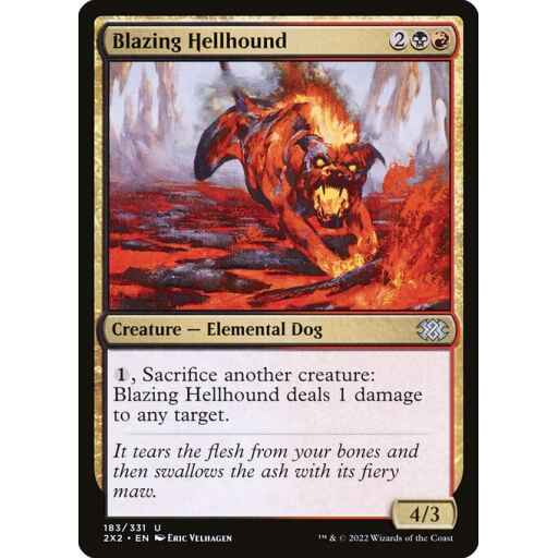 Double Masters 2022 - 183 - Blazing Hellhound - Uncommon - BR - Non-foil
