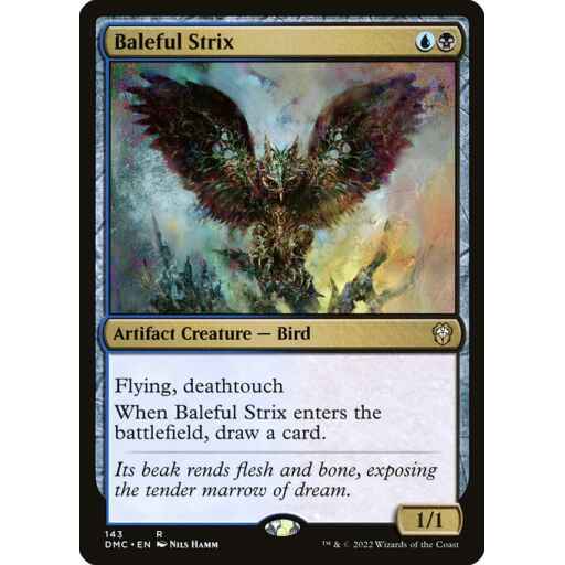 Dominaria United Commander - 143 - Baleful Strix - Rare - UB - Non-foil