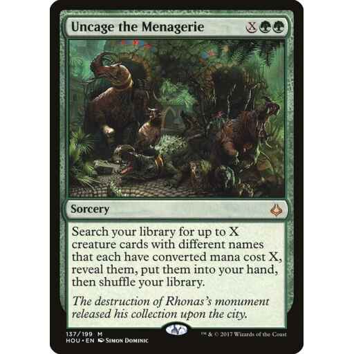 Hour of Devastation - 137 - Uncage the Menagerie - Mythic - G - Foil