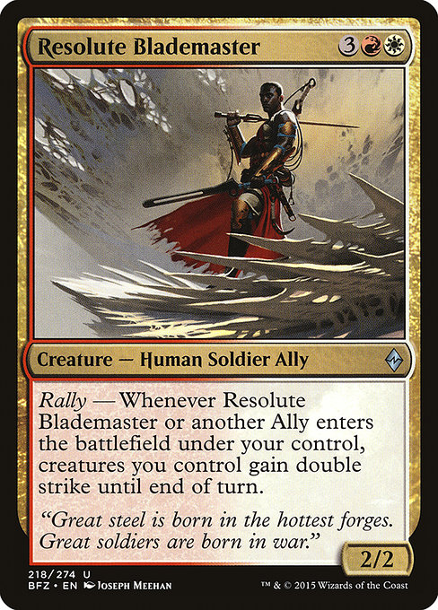 Battle for Zendikar - 218 - Resolute Blademaster - Uncommon - WR - Non-foil
