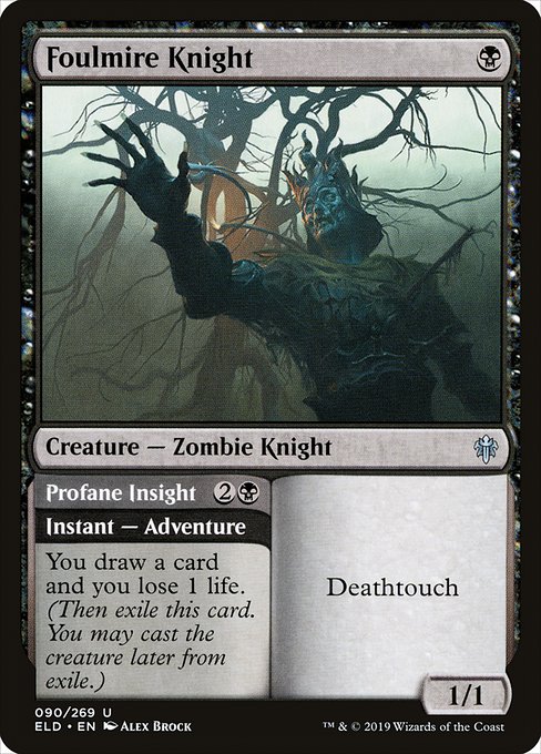 Throne of Eldraine - 90 - Foulmire Knight // Profane Insight - Uncommon - B - Non-foil