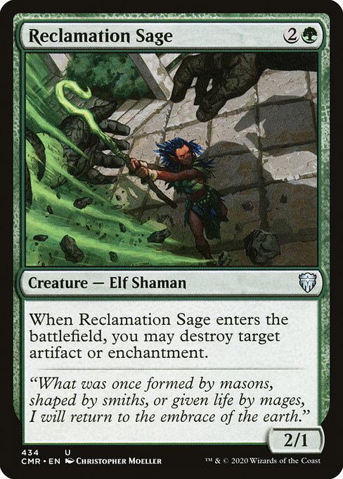 Commander Legends - 434 - Reclamation Sage - Uncommon - G - Non-foil
