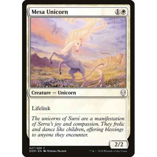 Dominaria - 27 - Mesa Unicorn - Common - W - Foil
