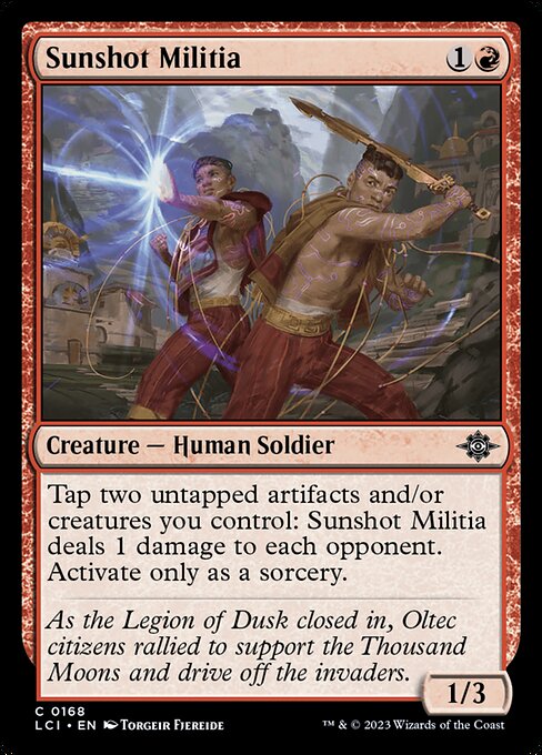 The Lost Caverns of Ixalan - 168 - Sunshot Militia - Common - R - Foil (Front)