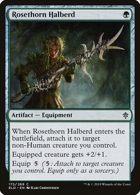 Throne of Eldraine - 175 - Rosethorn Halberd - Common - G - Non-foil