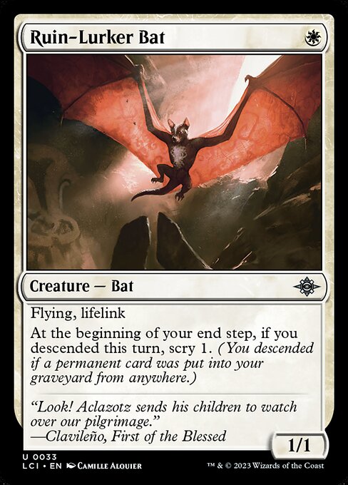 The Lost Caverns of Ixalan - 33 - Ruin-Lurker Bat - Uncommon - W - Non-foil (Front)
