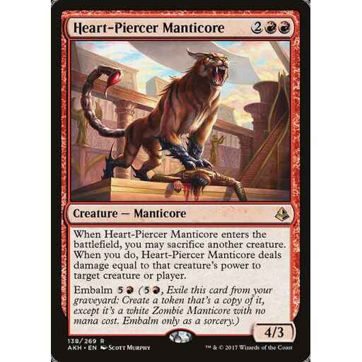 Amonkhet - 138 - Heart-Piercer Manticore - Rare - R - Foil