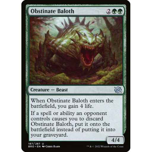 The Brothers' War - 187 - Obstinate Baloth - Uncommon - G - Non-foil