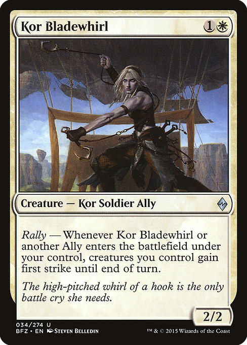 Battle for Zendikar - 34 - Kor Bladewhirl - Uncommon - W - Non-foil