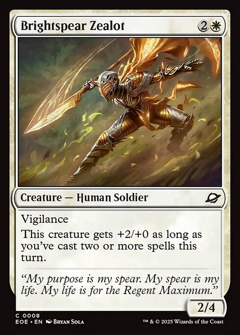 Edge of Eternities - 8 - Brightspear Zealot - Common - W - Foil