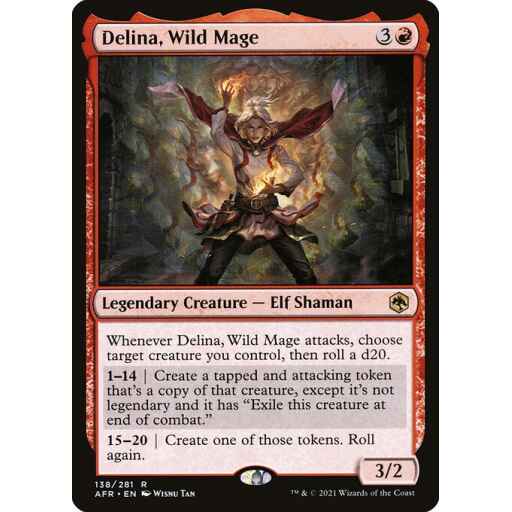 Adventures in the Forgotten Realms - 138 - Delina, Wild Mage - Rare - R - Foil