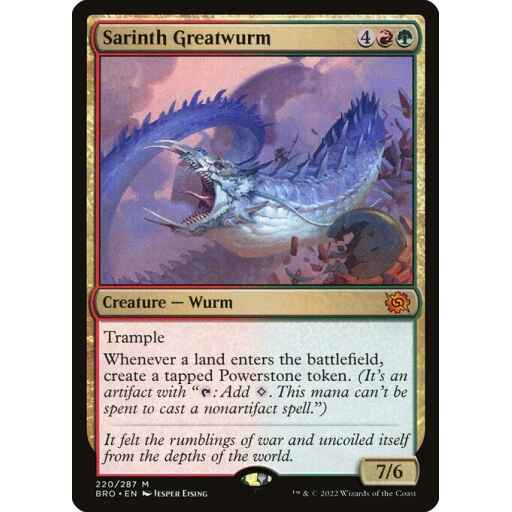 The Brothers' War - 220 - Sarinth Greatwurm - Mythic - RG - Non-foil